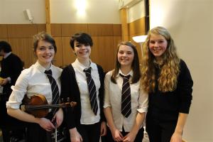 Winners and runners-up, L to R: Laura Smith (violin), Anna Barton (voice), Mhairi Mackay (voice) and Olivia Churchfield (flute)  
